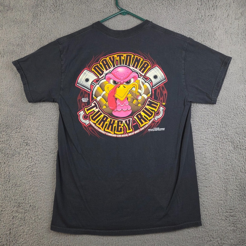 Daytona Turkey Run Shirt Men's Small Black Short Sleeve Car Show Swap Meet